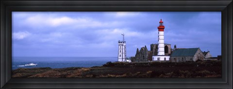Framed Lighthouse on the coast, Saint Mathieu Lighthouse, Finistere, Brittany, France Print