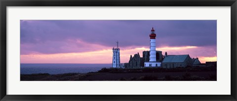 Framed Saint Mathieu Lighthouse at Dusk, Finistere, Brittany, France Print