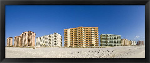 Framed Beachfront buildings on Gulf Of Mexico, Orange Beach, Baldwin County, Alabama, USA Print