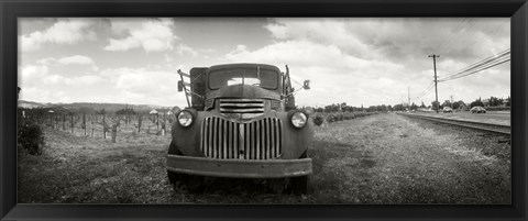 Framed Old truck in a field, Napa Valley, California, USA Print