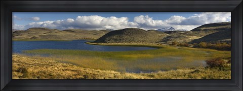Framed Pond with sedges, Torres del Paine National Park, Chile Print