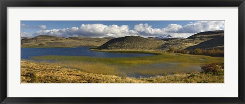 Framed Pond with sedges, Torres del Paine National Park, Chile Print