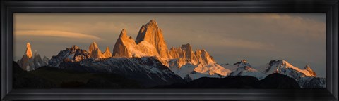 Framed Mountains at sunset, Mt Fitzroy, Cerro Torre, Argentine Glaciers National Park, Argentina Print