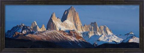 Framed Low angle view of mountains, Mt Fitzroy, Argentine Glaciers National Park, Argentina Print
