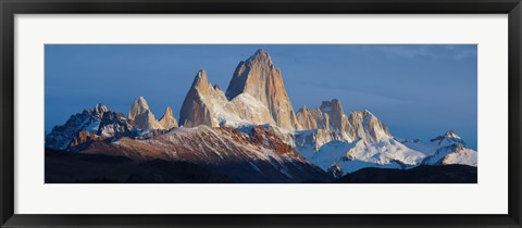 Framed Low angle view of mountains, Mt Fitzroy, Argentine Glaciers National Park, Argentina Print