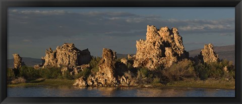 Framed Tufa formations at Mono Lake, California Print