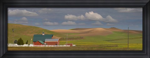 Framed Barn and fields, Palouse, Colfax, Washington State, USA Print