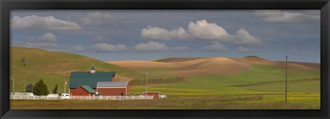 Framed Barn and fields, Palouse, Colfax, Washington State, USA Print