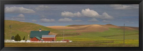 Framed Barn and fields, Palouse, Colfax, Washington State, USA Print