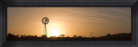 Framed Windmill at sunrise Print