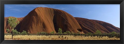 Framed Sandstone rock formations, Uluru, Northern Territory, Australia Print