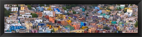 Framed High angle view of buildings in a city, Guanajuato, Mexico Print