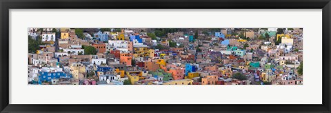 Framed High angle view of buildings in a city, Guanajuato, Mexico Print