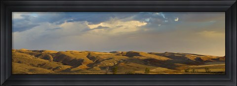 Framed Ranchland in late afternoon, Wyoming, USA Print