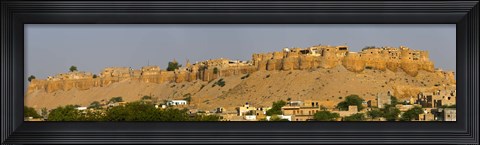 Framed Low angle view of a fort on hill, Jaisalmer Fort, Jaisalmer, Rajasthan, India Print