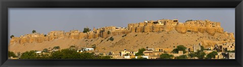 Framed Low angle view of a fort on hill, Jaisalmer Fort, Jaisalmer, Rajasthan, India Print