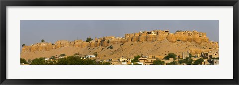 Framed Low angle view of a fort on hill, Jaisalmer Fort, Jaisalmer, Rajasthan, India Print