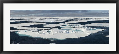 Framed Ice floes on the Arctic Ocean, Spitsbergen, Svalbard Islands, Norway Print