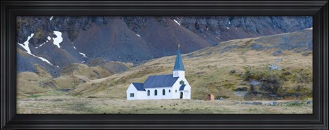 Framed Old whalers church, Grytviken, South Georgia Island Print