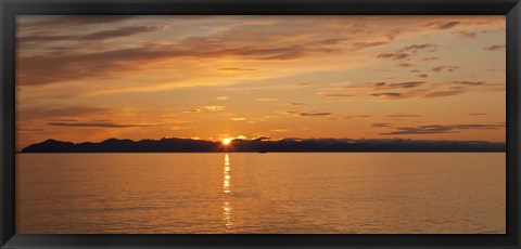 Framed Ocean at sunset, Inside Passage, Alaska, USA Print