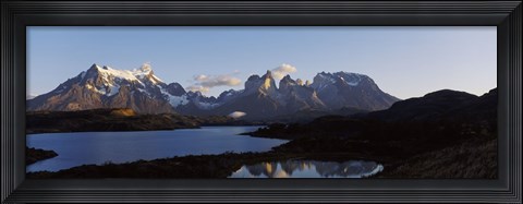Framed Lake Pehoe in Torres Del Paine National Park, Patagonia, Chile Print