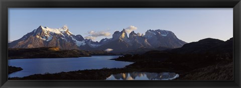 Framed Lake Pehoe in Torres Del Paine National Park, Patagonia, Chile Print