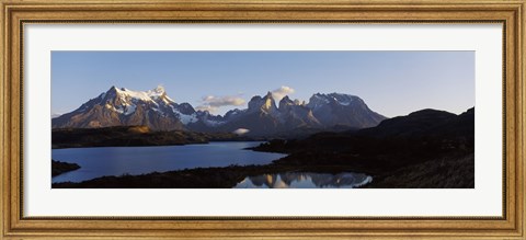Framed Lake Pehoe in Torres Del Paine National Park, Patagonia, Chile Print