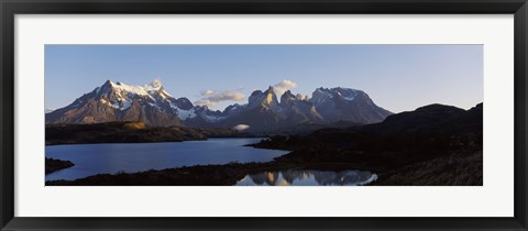 Framed Lake Pehoe in Torres Del Paine National Park, Patagonia, Chile Print