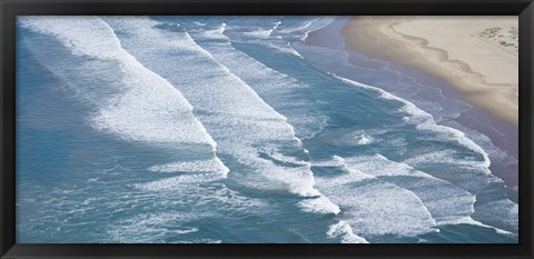 Framed Aerial view of surf on the beach, Pismo Beach, San Luis Obispo County, California, USA Print