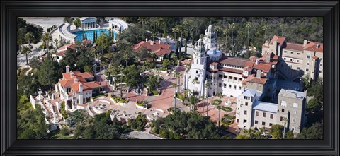 Framed Aerial view of a castle on a hill, Hearst Castle, San Simeon, San Luis Obispo County, California, USA Print
