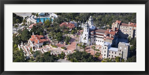 Framed Aerial view of a castle on a hill, Hearst Castle, San Simeon, San Luis Obispo County, California, USA Print