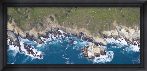 Framed Aerial view of a coast, Big Sur, Monterey County, California Print