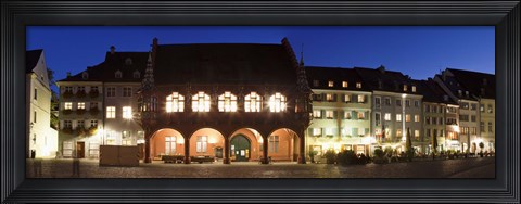 Framed Historic buildings at the market square, Freiburg im Breisgau, Baden-Wurttemberg, Germany Print