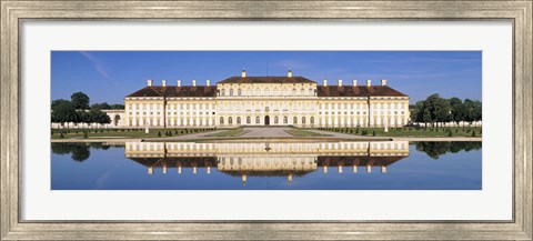 Framed Palace reflecting in water, New Palace Schleissheim, Oberschleissheim, Bavaria, Germany Print