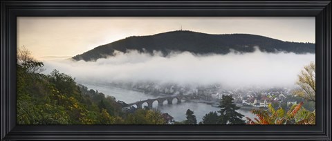 Framed City viewed from Philosopher&#39;s Way at morning, Heidelberg, Baden-Wurttemberg, Germany Print