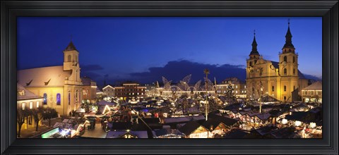 Framed Christmas market lit up at night, Ludwigsburg, Baden-Wurttemberg, Germany Print