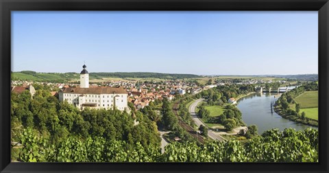 Framed Gundelsheim, Neckar River, Baden-Wurttemberg, Germany Print