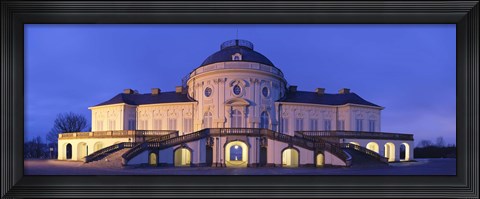 Framed Castle Solitude lit up at night, Stuttgart, Baden-Wurttemberg, Germany Print