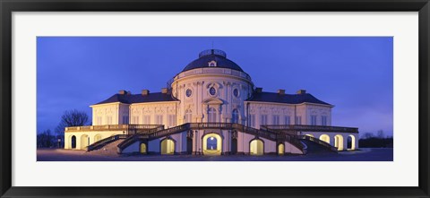 Framed Castle Solitude lit up at night, Stuttgart, Baden-Wurttemberg, Germany Print