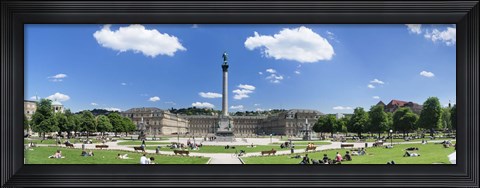 Framed Tourists at a town square, New Palace, Schlossplatz, Stuttgart, Baden-Wurttemberg, Germany Print