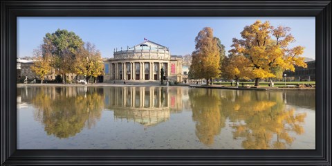 Framed Entertainment building at the waterfront, Opera House, Stuttgart, Baden-Wurttemberg, Germany Print