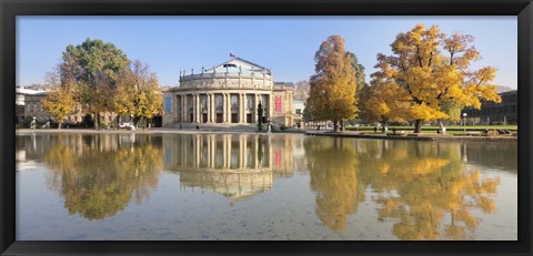 Framed Entertainment building at the waterfront, Opera House, Stuttgart, Baden-Wurttemberg, Germany Print