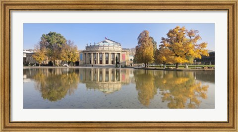 Framed Entertainment building at the waterfront, Opera House, Stuttgart, Baden-Wurttemberg, Germany Print