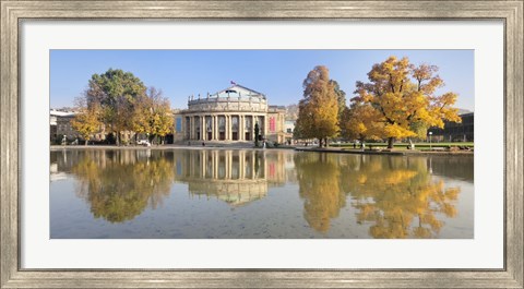 Framed Entertainment building at the waterfront, Opera House, Stuttgart, Baden-Wurttemberg, Germany Print