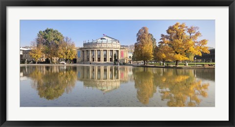 Framed Entertainment building at the waterfront, Opera House, Stuttgart, Baden-Wurttemberg, Germany Print