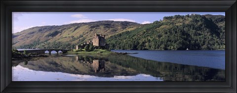 Framed Eilean Donan Castle with reflection in the water, Highlands Region, Scotland Print
