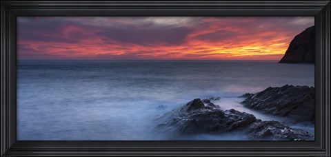 Framed Coast at sunset, L&#39;ile-Rousse, Haute-Corse, Corsica, France Print