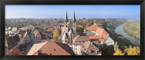 Framed Old town viewed from Blue Tower, Bad Wimpfen, Baden-Wurttemberg, Germany Print