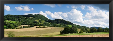 Framed Castle on a hill, Teck Castle, Kirchheim unter Teck, Swabian Alb, Baden-Wurttemberg, Germany Print