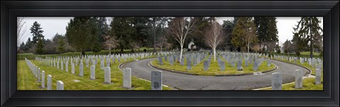 Framed Tombstones in a Veterans cemetery, Vancouver Island, British Columbia, Canada 2011 Print